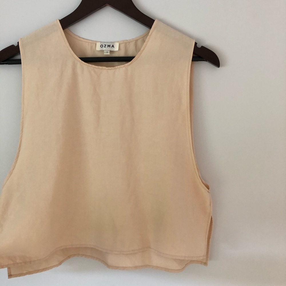 SOLD Ozma of California Apron Tank Silk/Linen - Picture 1 of 8